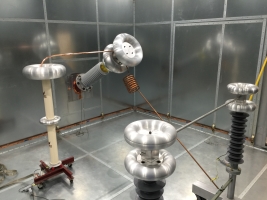 ac dielectric test system terminations in shielded Faraday cage